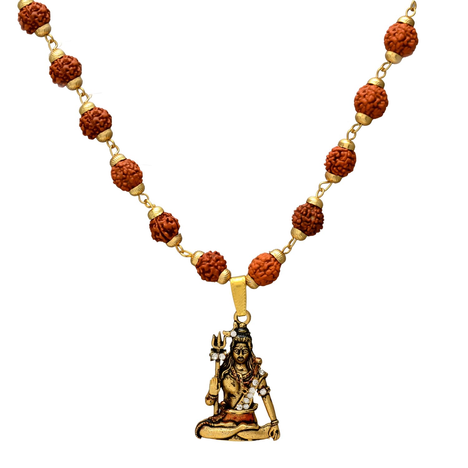 shree shyam gems and Jewellery 36 Beads 9mm Rudraksha Mala with Shiv Ji Locket for Men and Women-picture-17
