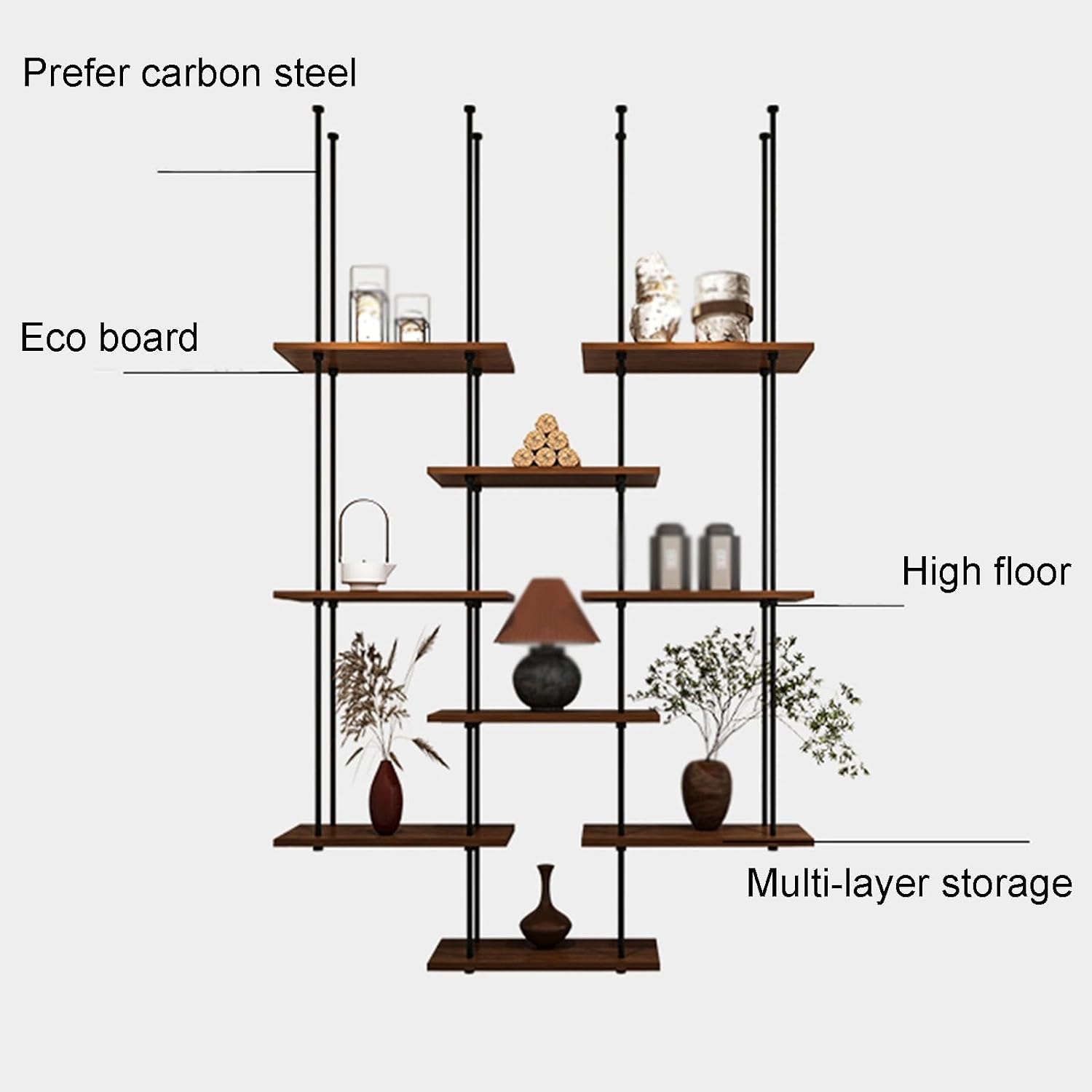 Ceiling Shelf, Ceiling Mount Storage Rack with Wooden Boards Hanging Storage Rack for Display Plants,Wine,Books, Quick Installation (Color : B, Size : 4 Layer)