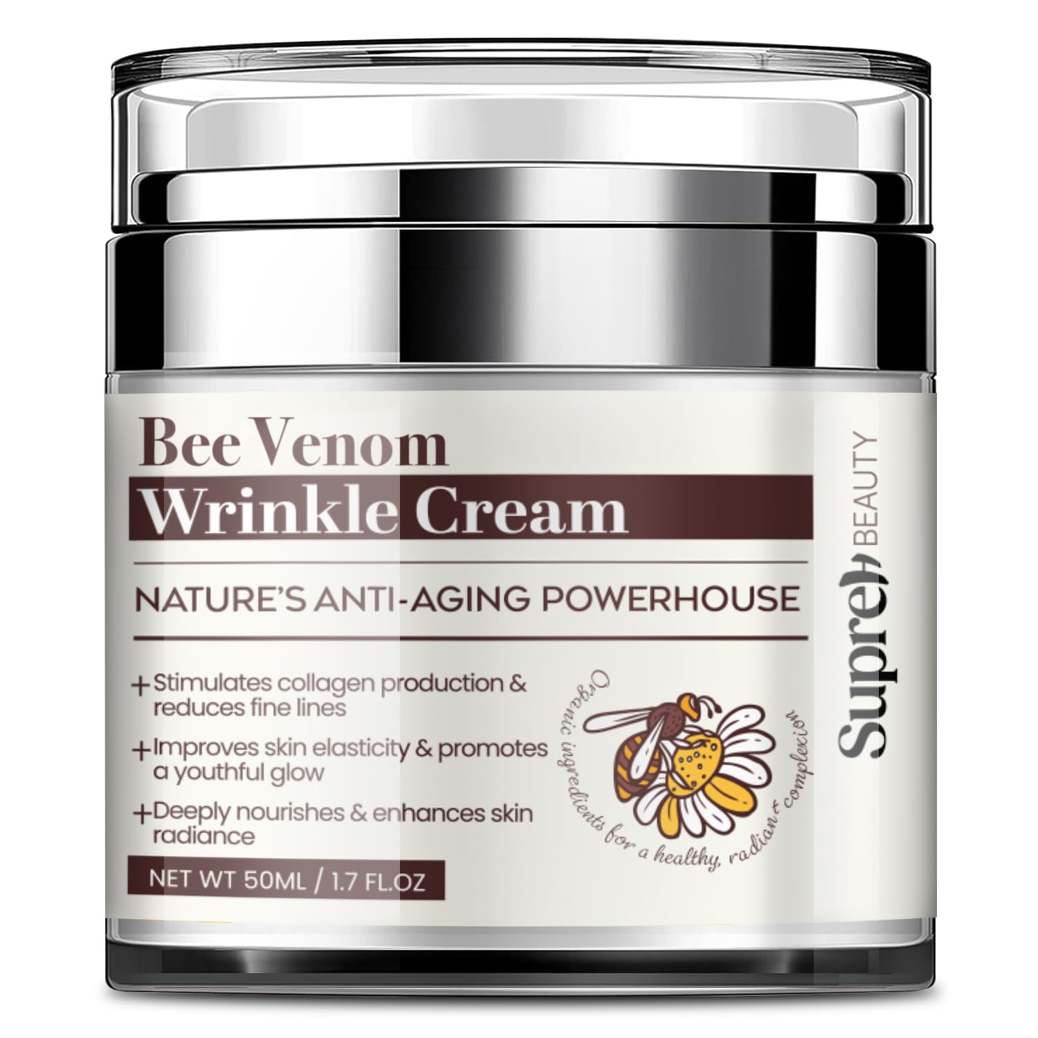 Bee Venom Wrinkle Cream: Wrinkle Cream for Women with Bee Venom Hyaluronic acid Niacinamide and Peptides – for fine lines and face firming 50