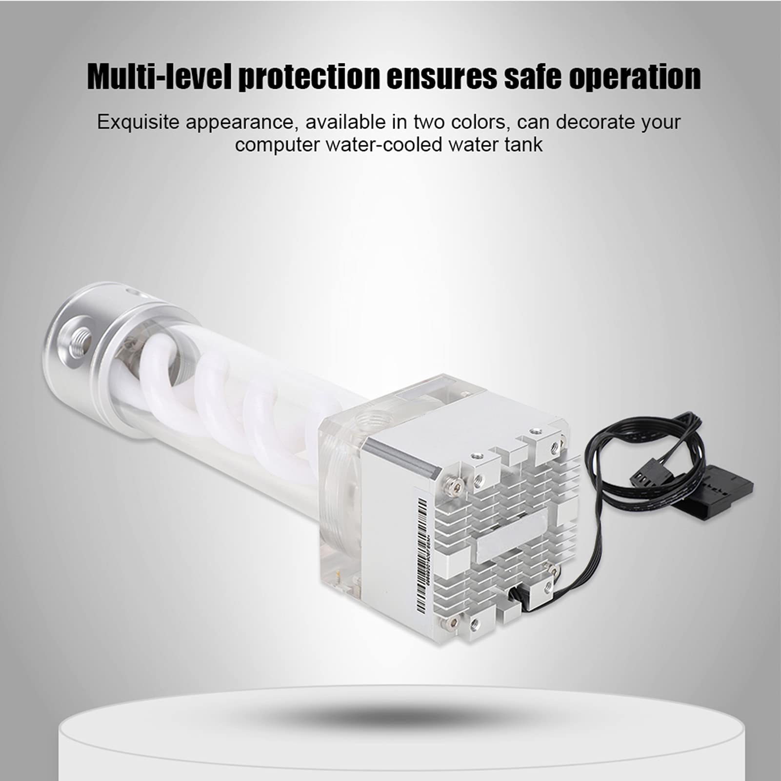 Serbatoio della Pompa di Raffreddamento 'Acqua con Anodo in Alluminio per gli Appassionati di PC Che Costruiscono Sistemi di Raffreddamento Ad Acqua Personalizzati, Po (SILVER)