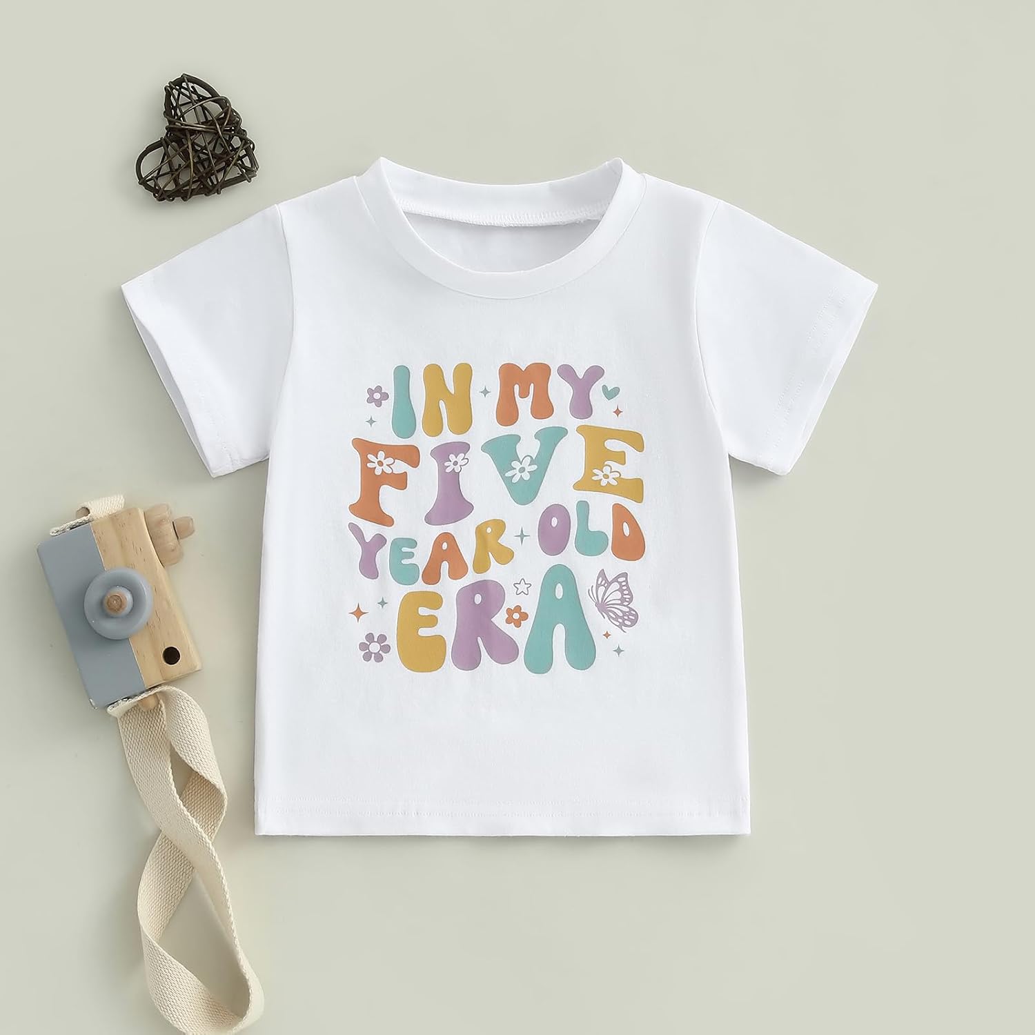 Toddler Girls Birthday Outfit in My One Two Three Four Five Six Year Old Era Shirt Short Sleeve Tops Summer Clothes