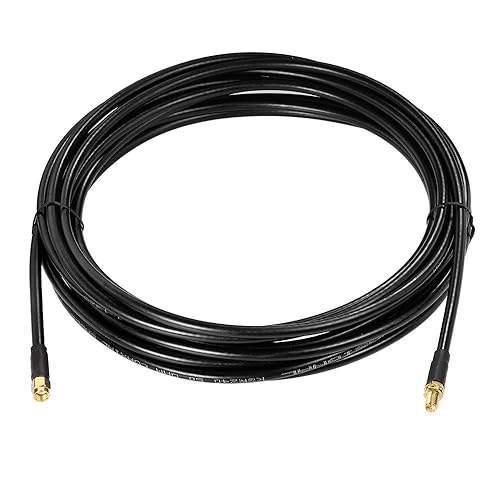 Miniatura 3 de BINGFU Cable coaxial de extensión de antena WiFi de 20 pies RP-SMA macho a RP-SMA hembra montaje en mamparo doble blindado de baja pérdida ALSR240