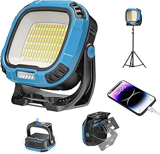 LED Work Light Rechargeable, 2500LM Waterproof Folding Portable Flood Lights with Magnetic and14 Light Modes,USB Emergency cob Work Light for Camping Car Repairing Emergency Job Site Lighting