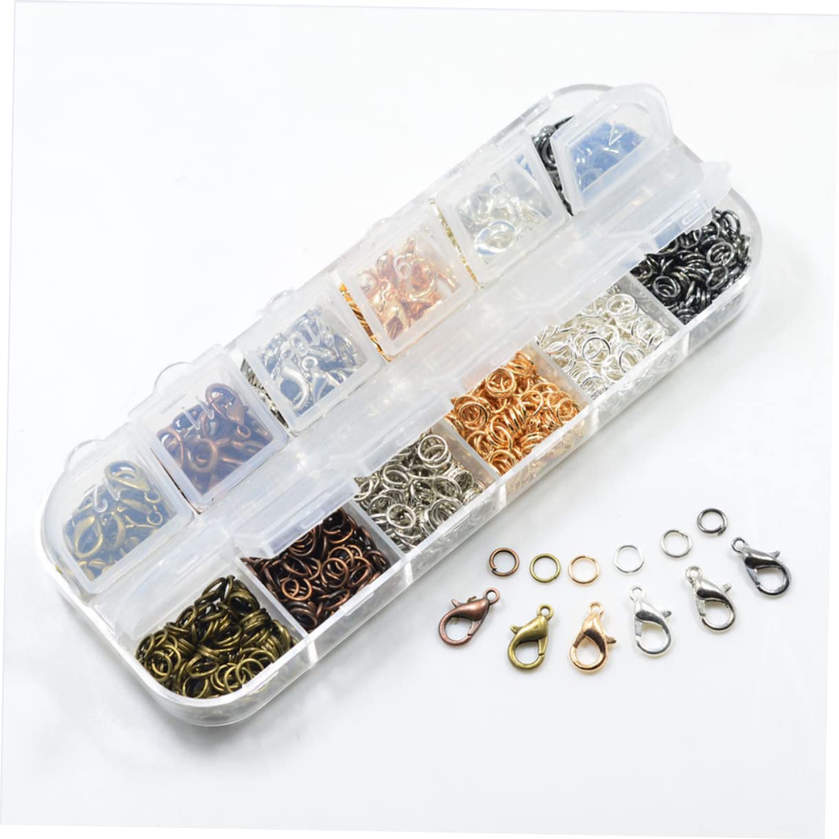 SHINEOFI 2376piezas Accesorios De Joyería Broches Langosta y Anillas Abiertas Para Pulseras y