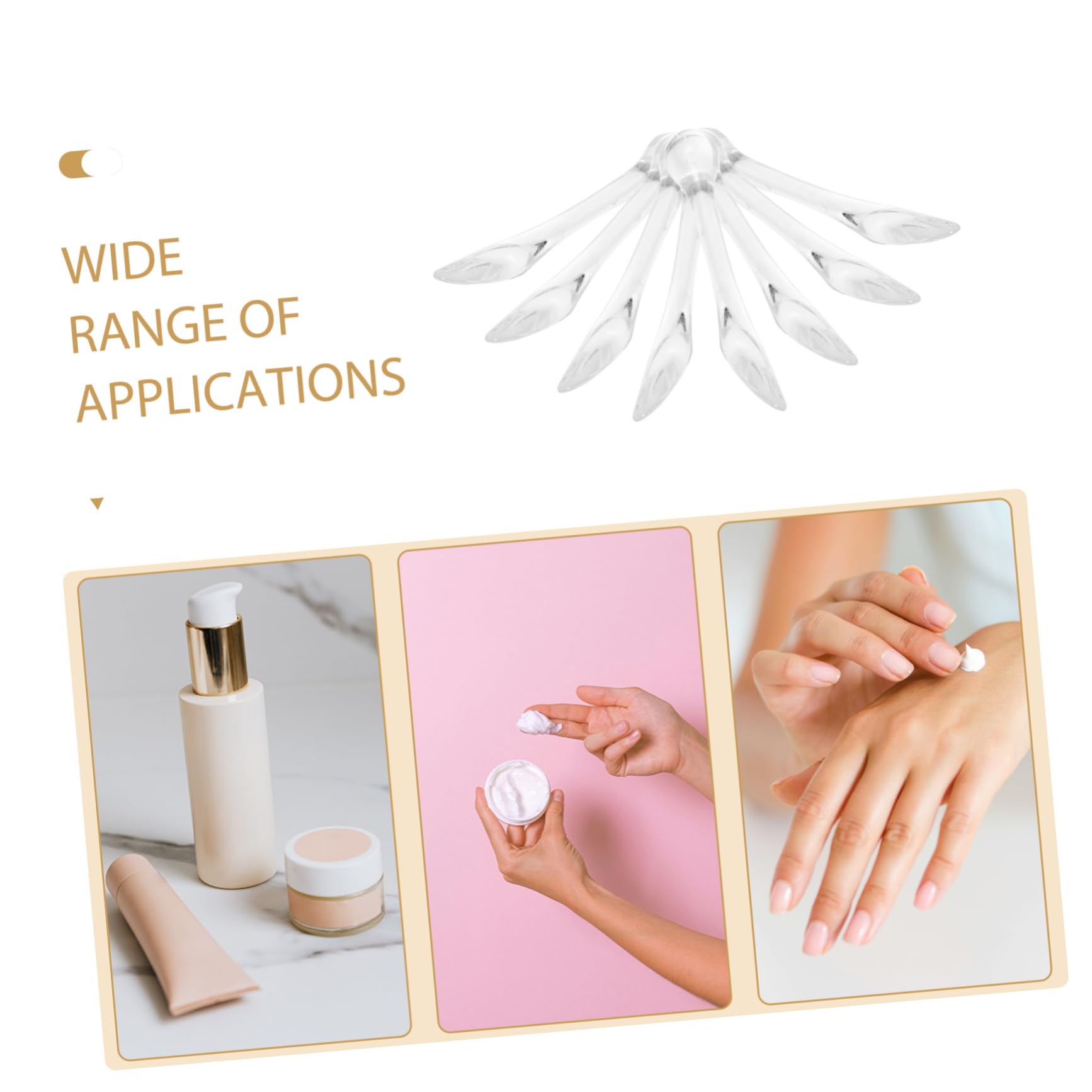 Healeved 100piezas Espátulas Cosméticas Transparentes Para Maquillaje Aplicador De Crema Facial y Lociones Herramienta De Control Para Mujeres Reutilizables y Prácticas Compacto