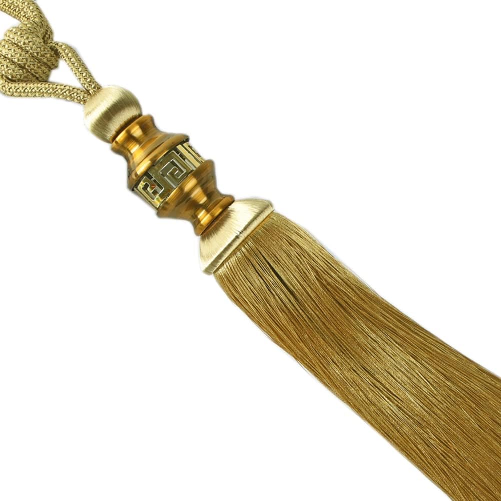 1 Pair European Style Curtain Tassel Tiebacks Home Living Room Curtain Tiebacks Rope Holdbacks Decorative Curtain Buckle Tieback (Beige)