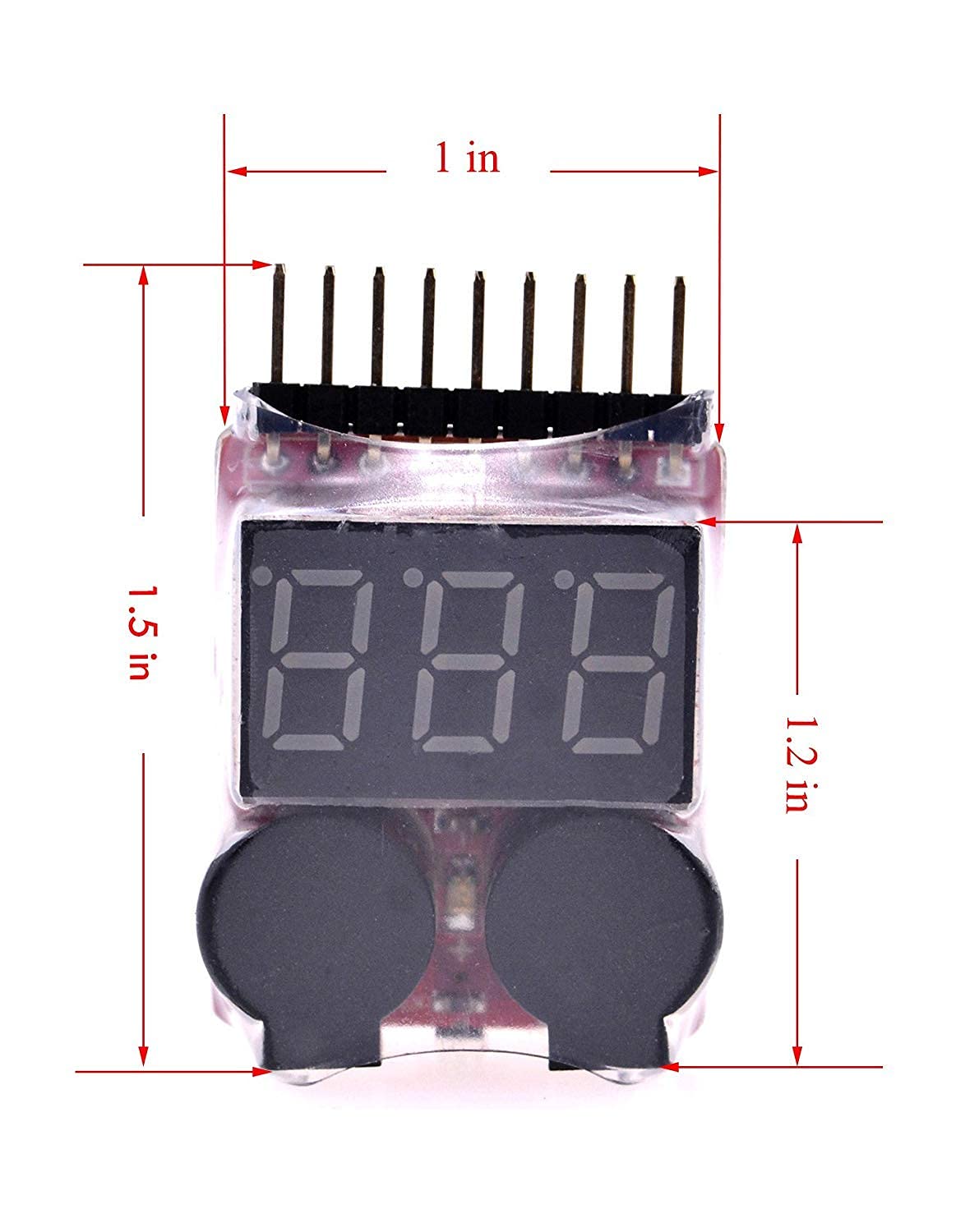ARCELI RC 1-8s Lipo Testeur de Batterie Moniteur Sonnerie Basse Tension Alarme Vérificateur de Tension avec Indicateur LED pour Lipo Life LiMn Batterie Li-ION (2PCS)