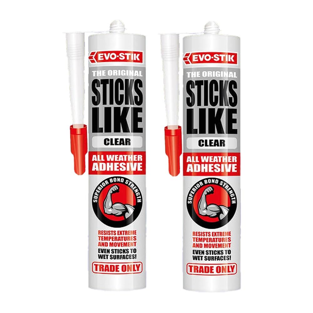 2 x EVO-STIK Stick Like All Weather Adhesive - Clear 290ml