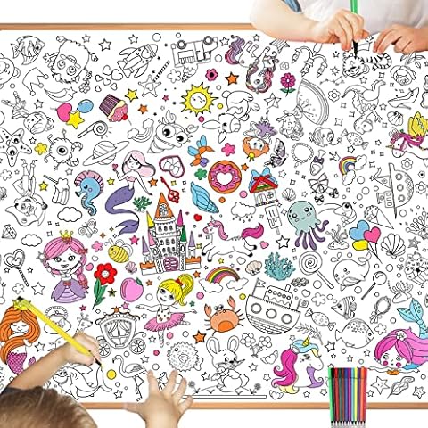 HOWAF Papier-Tischdecke zum Ausmalen für Kinder Cover