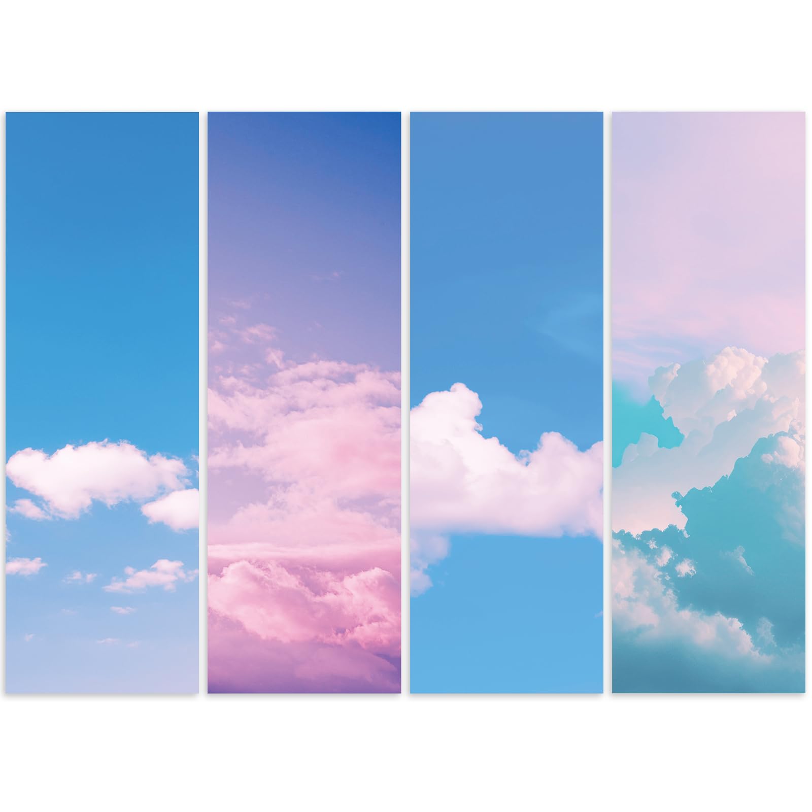 Ireer 4 Pcs Locker Magnetic Wallpaper 12 x 36 Inch Removable Locker Decorations Sticker Accessories(Sky Style)