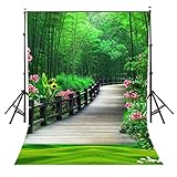 LYLY County 5×7 FT Morning Woods Road Theme Photography Background Cloth Backdrop Studio Props Photography LYGE201