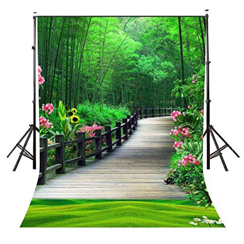 LYLY County 5×7 FT Morning Woods Road Theme Photography Background Cloth Backdrop Studio Props Photography LYGE201
