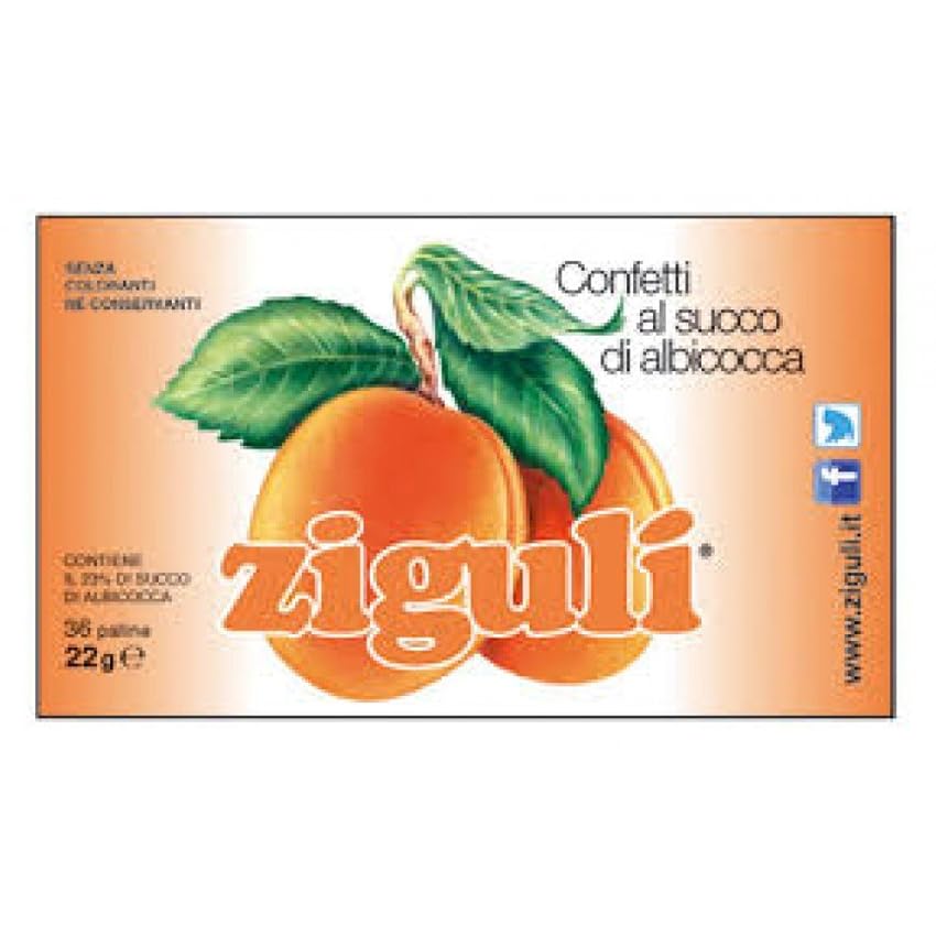 Ziguli Confettti al succo di Albicocca - 36 Palline, 22 g