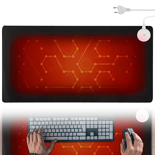 Tappetino da scrivania riscaldato, 80 x 33 cm, con 3 livelli di riscaldamento, impermeabile, tappetino riscaldato, per PC, laptop, casa, ufficio