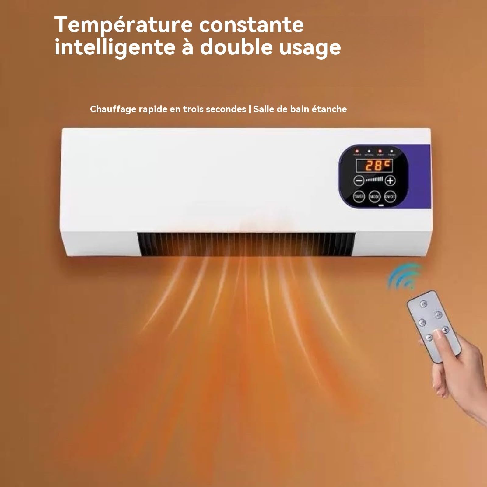 Portable Climatiseur Mural 2000W Conception D'Installation Facile Clim Murale Pour Salle De Bain Chambre À Coucher Salle À Manger