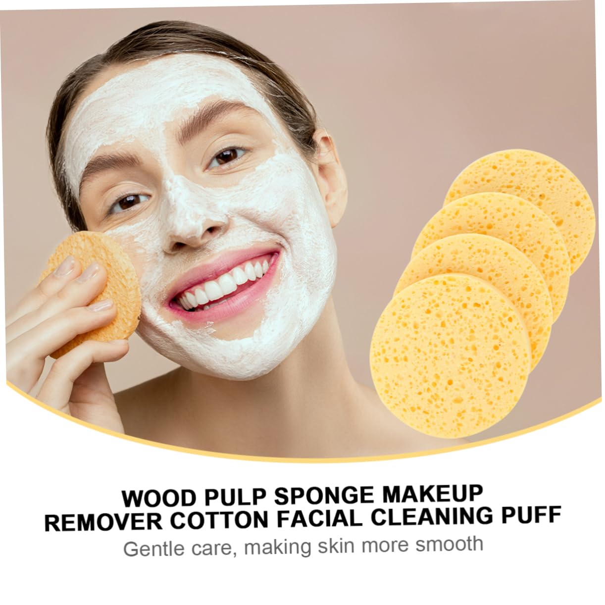 Angoily 80pezzi Spugne Naturali Compressa Per Struccaggio e Pulizia Viso Spugnette Morbide Per Cancellazione Makeup e Della Colore Naturale