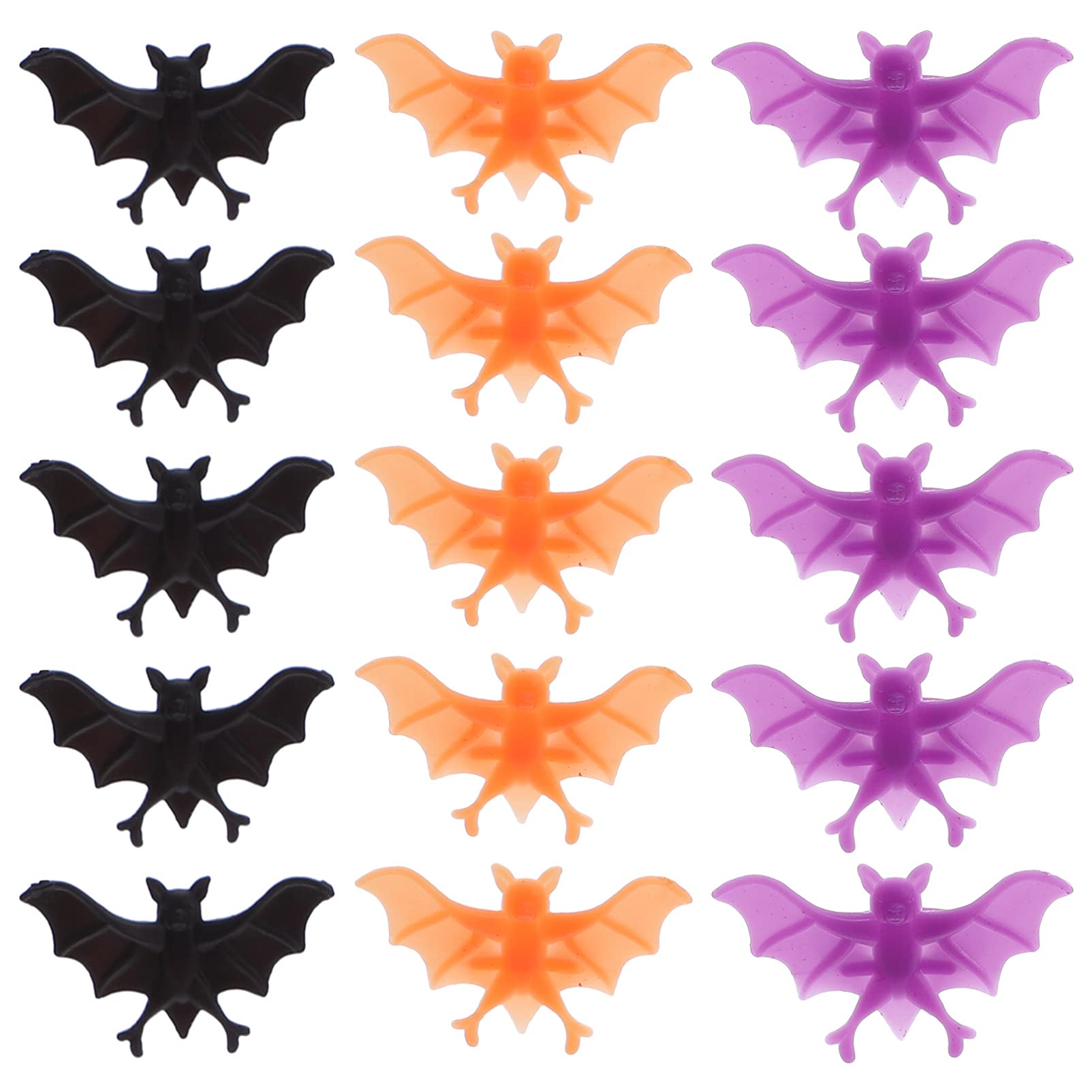 Kisangel 60pcs Bat Plastic Rings Halloween Bat Rings Vintage Plastic Halloween Rings Bat Rings for Kids