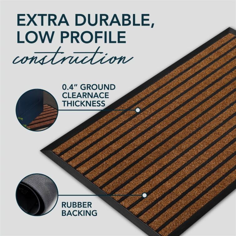 ubdyo Door Mats Indoor, Extra Durable Dirt Trapping Indoor Mats, Non-slip Rubber Rubber Door Mat, Low Profile Welcome Mat - Image 4