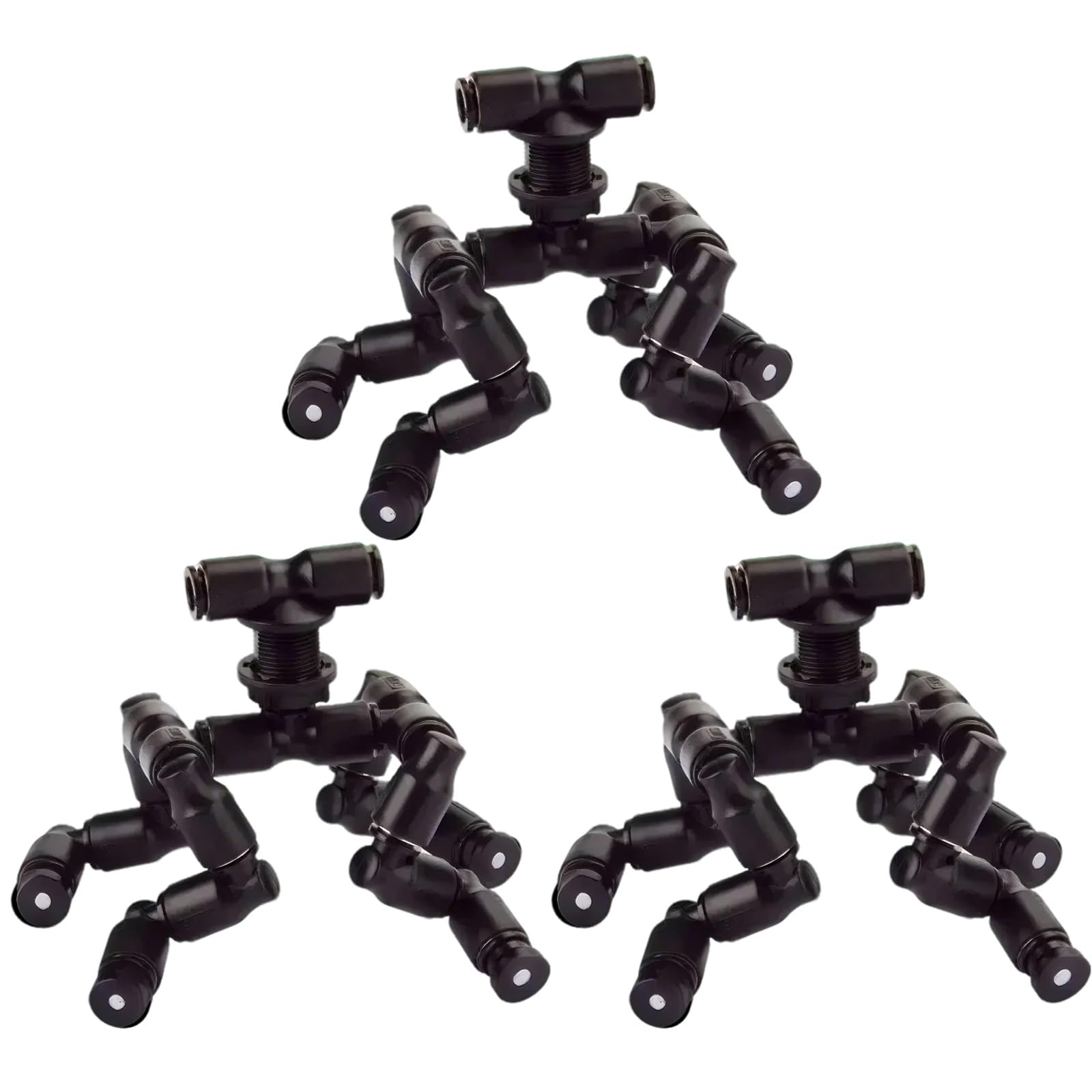 Boquillas de Pulverización para Nebulizador de Reptiles, Boquilla Desmontable Ajustable de 360°, Boquillas de Pulverización de Nebulización Negra(Four nozzles,3pec)