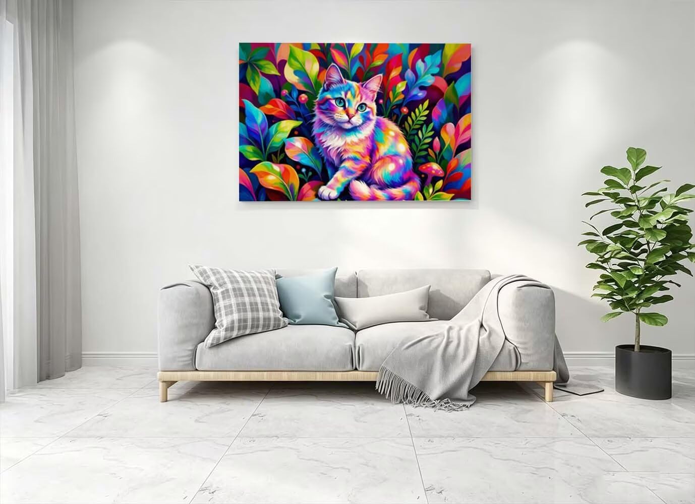 Zestaw do malowania diamentami 5D dla dorosłych kot 2 sztuki 95 x 70 cm L