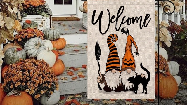 Amazon.com : CROWNED BEAUTY Halloween Welcome Gnomes Garden Flag