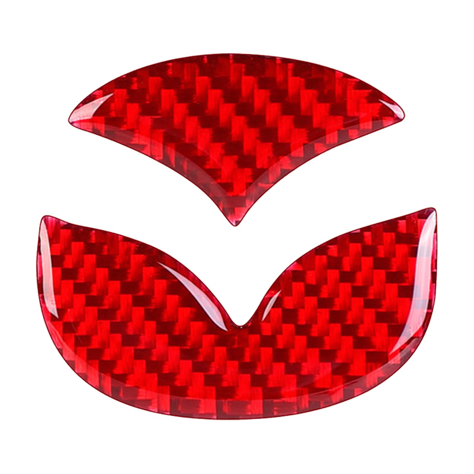 LANZMYAN Compatible with Car Rear Tailgate Emblem Logo Trim Accessories Carbon Fiber Emblem Badge Decal Cover Sticker for Mazda CX-3 2018-2024,Red