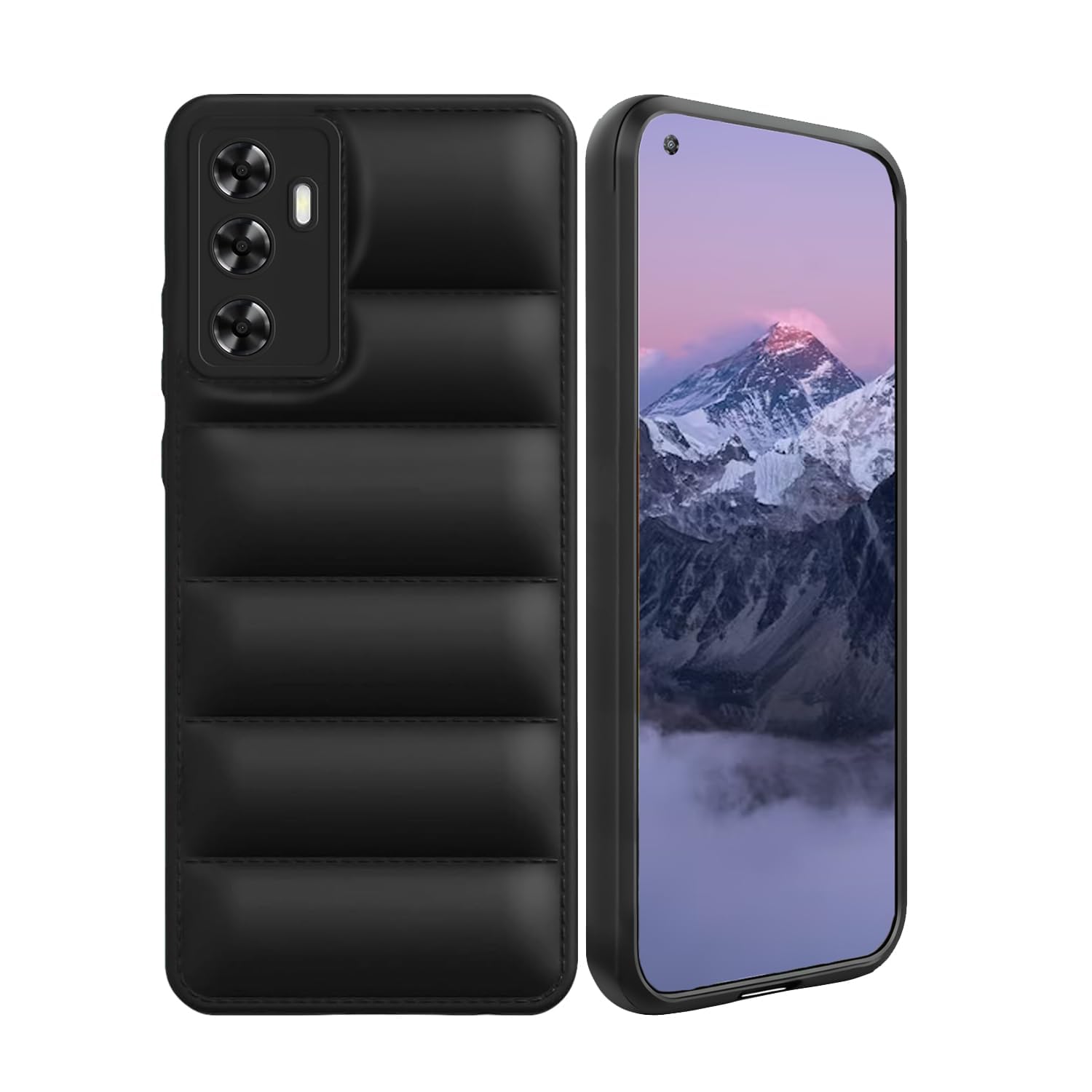 Exotic Flourish Accessories Back Cover Compatible with | Matte Soft Case | Camera Protection | Liquid Silicon Puff Case Compatible with (Oppo A53)
