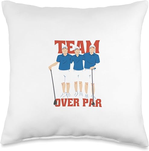 Team Over Par Funny Golfing Design Throw Pillow, 16x16, Multicolor