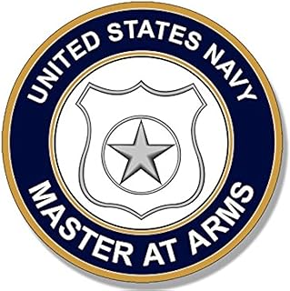 Round Master at Arms Logo Sticker (Insignia Law Protection Naval Rating mp Vinyl Decal (3 inch) Licensed by US Navy