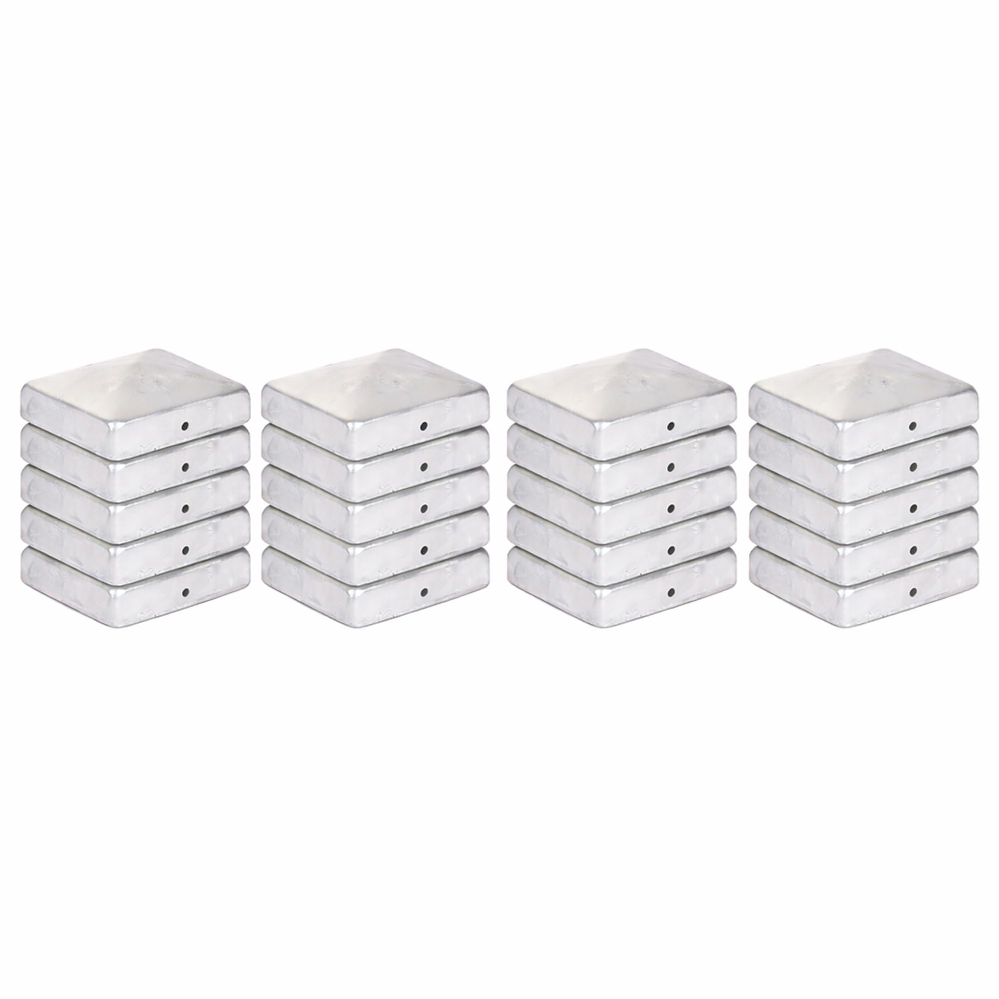 Vivagardea 20 X Pyramid Post Caps 91 X 91Mm - Hot-Dip Galvanised Steel Weatherproof - For Wooden Posts 90 X 90Mm - Includes Fixing Holes