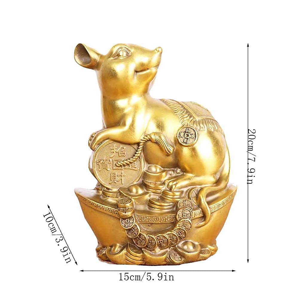 Rzeźba Ogrodowa, Figurki Herbaciane, Zwierzęta Zodiakalne Z Czystego Mosiądzu, Figurki Szczura Zodiakalnego, Figurka Dekoracyjna Chińskiego Feng Shui Do Domu I Biura, Rzeźba Bogactwa I Powod