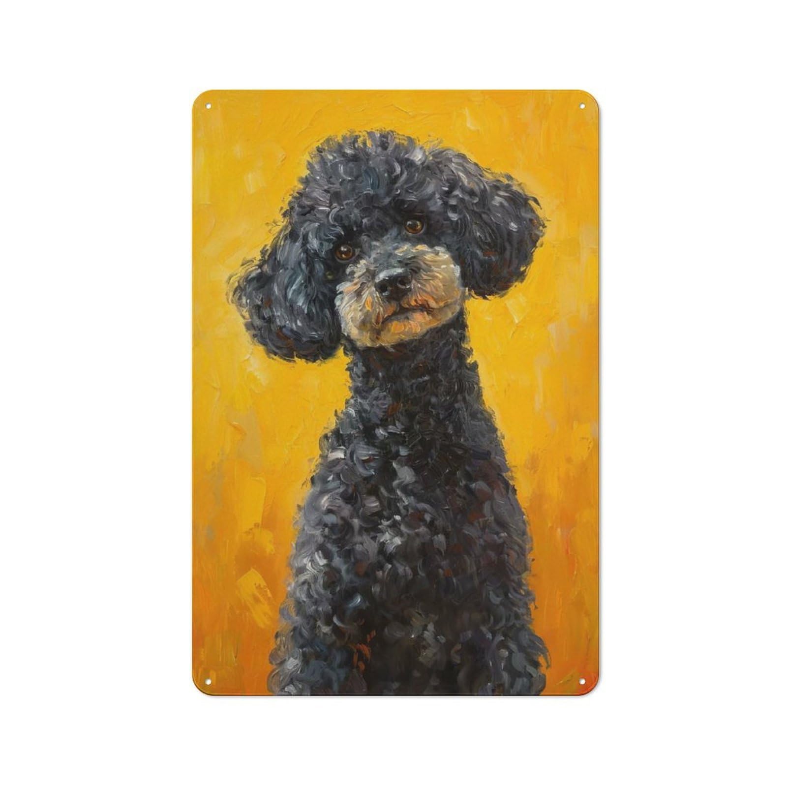 Junmoney Style-19 Poodle Sunshine Charm Retro-Style Printed Metal Sign 30X20cm For Hallway Wall, Winter Wall Decor For Wall Display Collectors