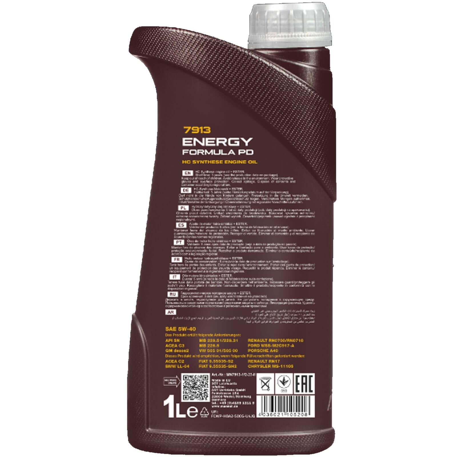 7L Mannol Energy Formula Pd SAE 5W40 Motoröl | passend für 502.00/505.01 LL-04 dexos2, Motoröl