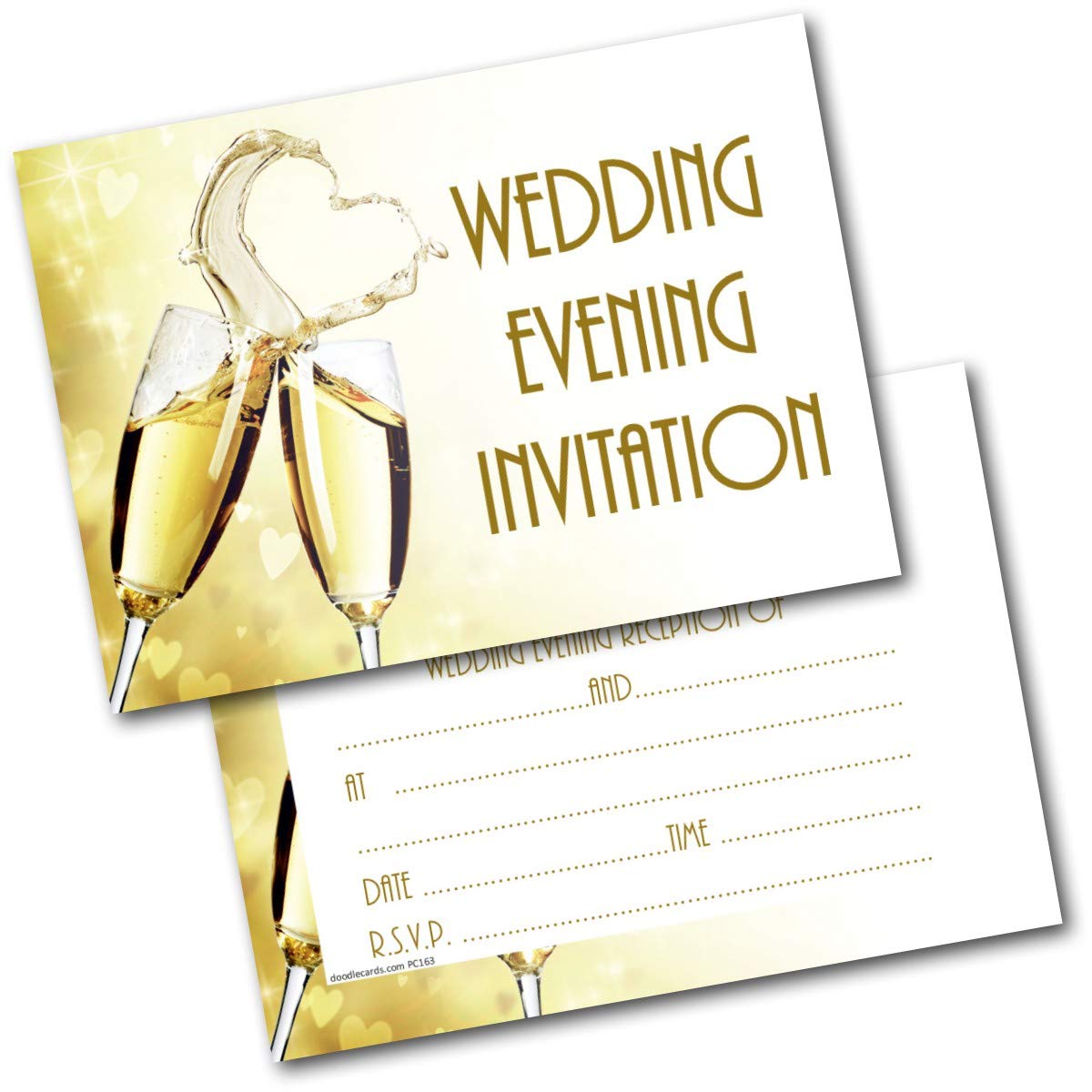 doodlecards Wedding Evening Invitations 20 Ready to Write Postcards and 20 Envelopes. Printed in UK, Premium Quality & 100% Recyclable.