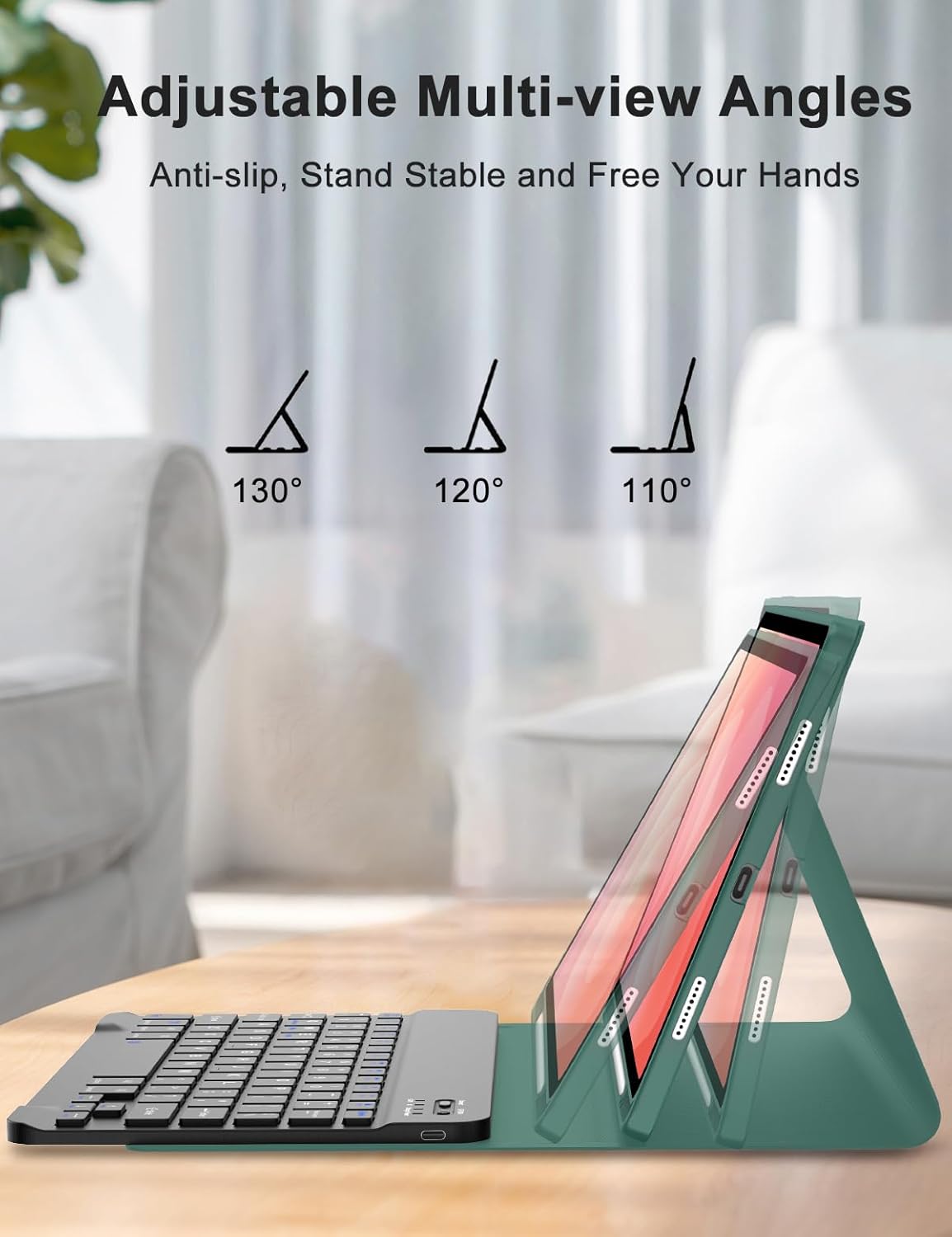Keyboard Case for Samsung Galaxy Tab S11 11inch 2025, Detachable Wireless Keyboard for Galaxy Tablet S11 Cover with Pen Holder, Smart Folio Case with Keypad for Samsung Tab 11'' SM-X730/X736B, Green