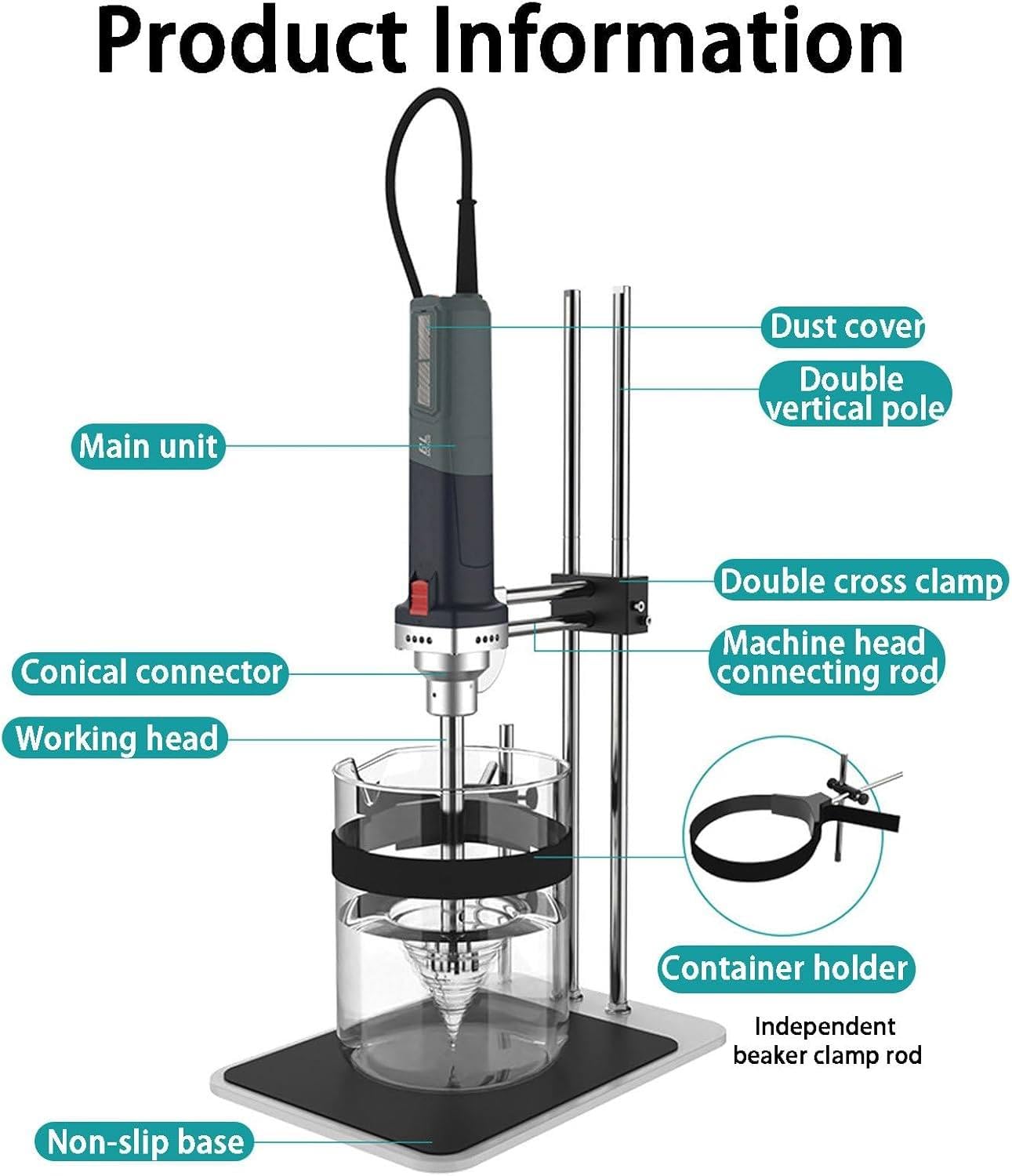 Homogeneizador de alta velocidad de 1300 W, emulsionante de laboratorio para molienda de tejidos celulares, mezclador de sonda de 25 mm + 36 mm