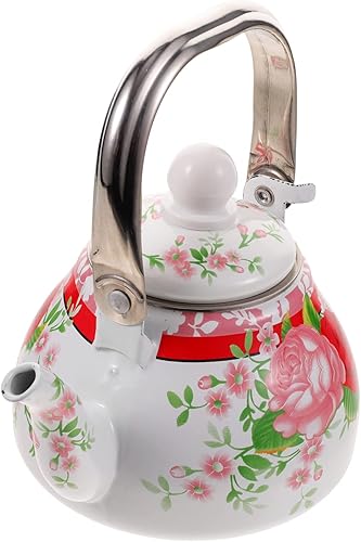 KICHOUSE Hervidor de acero inoxidable decorativo esmaltado para el hogar estufa de hotel práctico accesorio calentador rosa leche resistente al