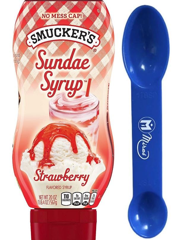 (Pack of 1) Smuckers Sundae Syrup Strawberry Flavored Syrup Ice Cream Topping 20 Oz