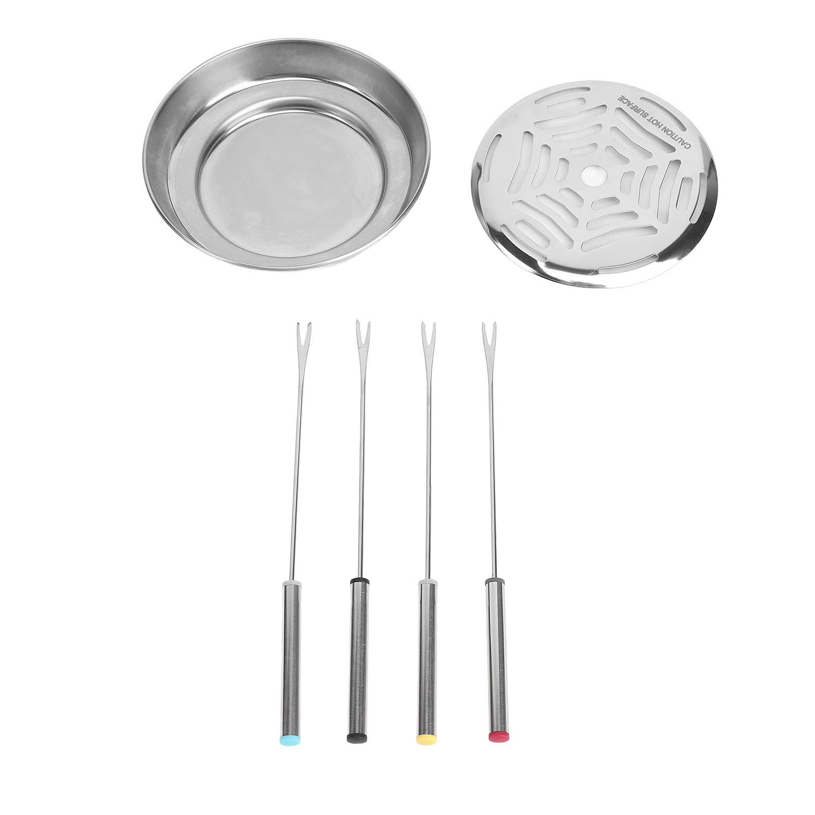 Juego de Ollas Eléctricas para Fondue, Olla para Fondue de Chocolate con 4 Tenedores para Asar y 4 Bandejas para Servir Desmontables, Tostador Eléctrico Smores, Adecuado para