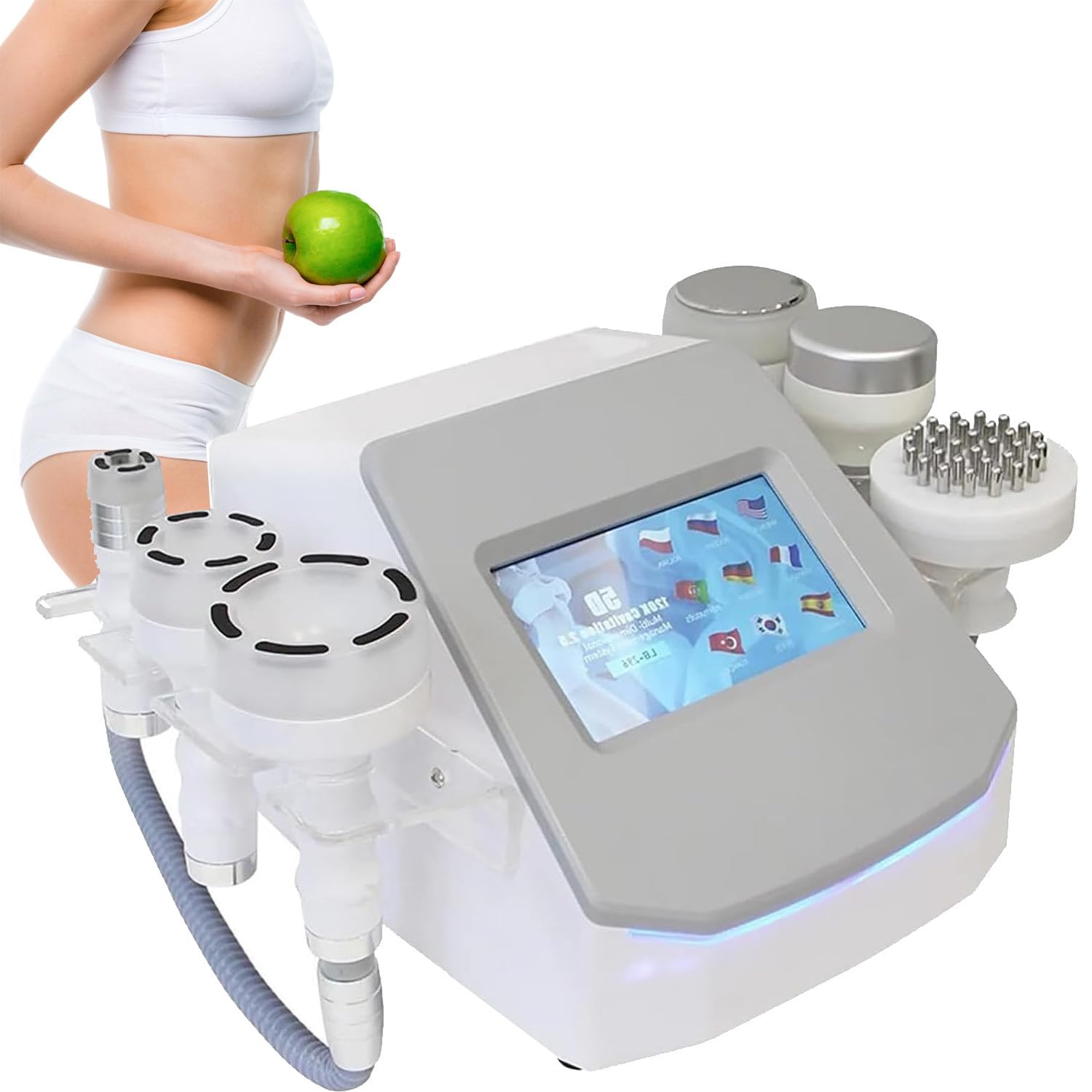Corpo Lipolaser Macchina,120k Cavitazione E Radiofrequenza,Massaggiatore Anticellulite,Dispositivo Slimming per Bruciare Grasso Ventre/Taille/Gambe,Modellamento Corpo E Lifting Cutaneo