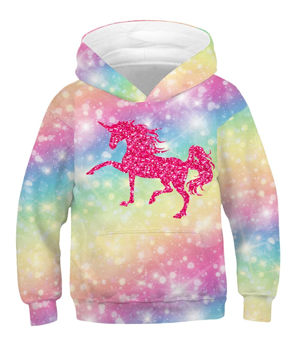 Womens Girls Unicorn Hoodie Pullover Sweatshirt,Cute Teen Girls Hoodies  Kids Jacket