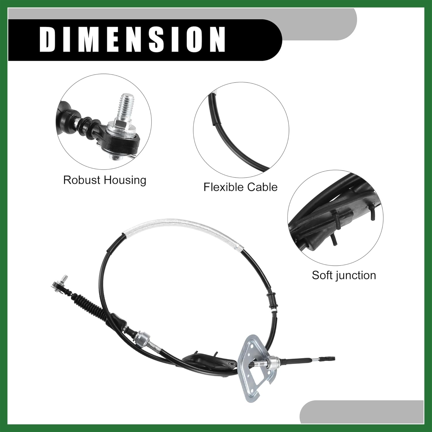 Motoforti Automatic Transmission Shift Cable NO.3382048060 - Auto Trans Shifter Cable - for Toyota Highlander 2001-2003 Metal Black - 1 PC Long-lasting