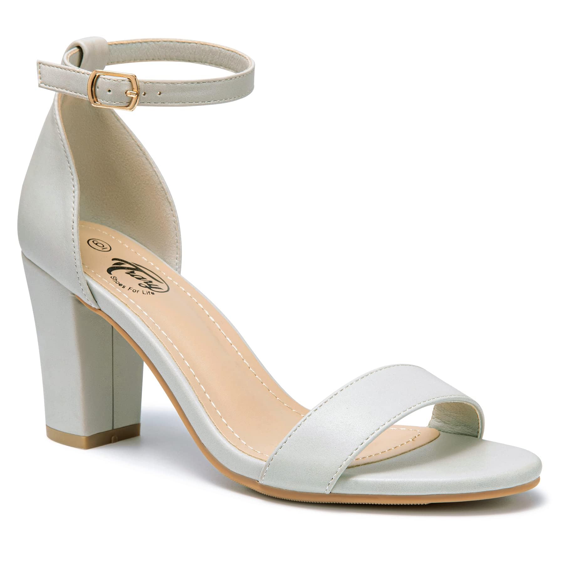 Trary Low Heels for Women Square Open Toe Ankle Strap Women's Pumps Dressy Shoes Block Chunky Heels Comfy Fashion Heeled Sandals for Women 2025 Adjustable Buckle 2.16 Inches Work Causal Party Wedding