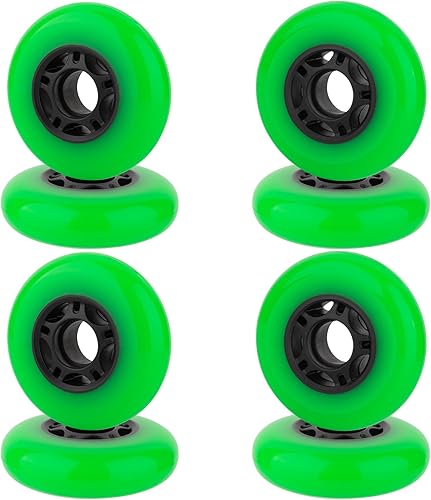 Miniatura 7 de Paquete de 8 ruedas de patinaje en línea para interiores y exteriores, ruedas de hockey 85A, ruedas de hockey de 2.520 in, 2.756 in, 2.835 in, 2.992