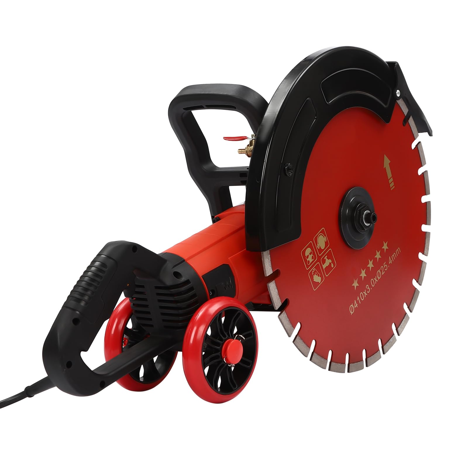 Sega elettrica per pietre 4000 W, per taglio a umido e asciutto, senza polvere, con soppressione della polvere, diametro del disco 410 mm, profondità di taglio 165 mm