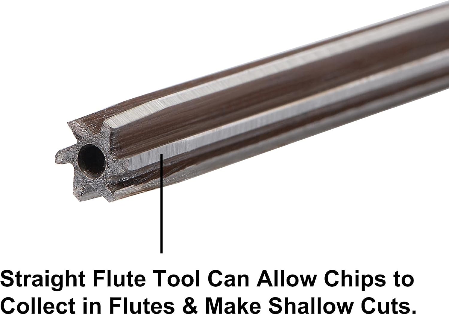sourcing map 1/4" Hand Reamer H8 Accuracy Alloy Tool Steel 6 Flutes Straight Shank Milling Cutter Tool 2pcs - Image 4