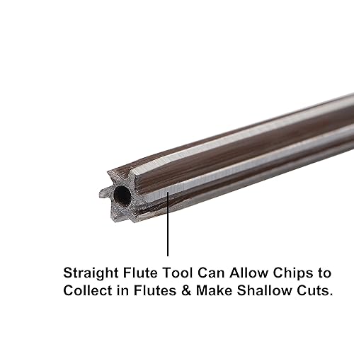 Vista 14 de uxcell 5/8 "Escariador de mano H8 Herramienta de aleación de precisión de acero 6 flautas Herramienta de fresado de vástago recto