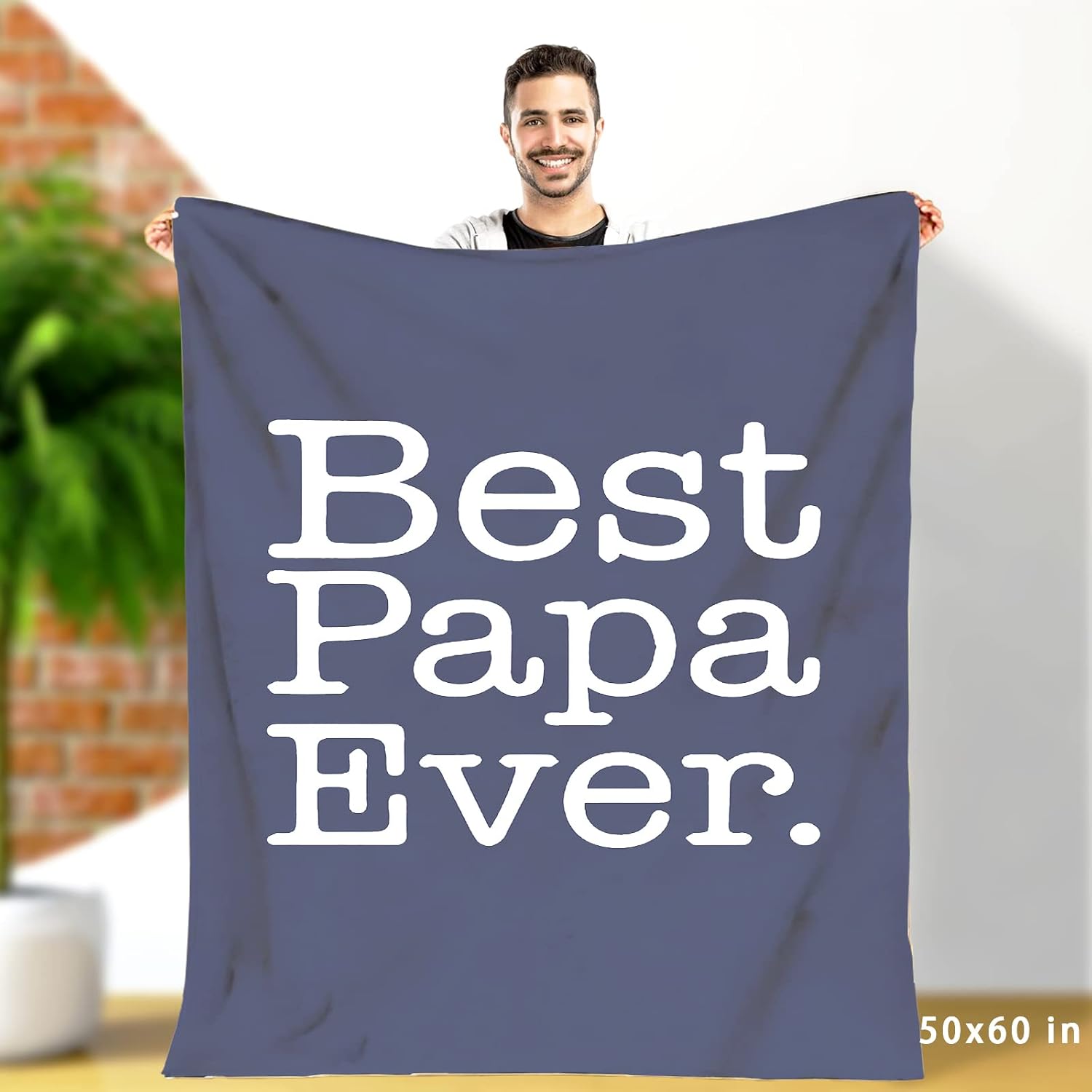 Papa Blanket Gifts for Papas Grandpa from Grandkids Dad Blanket Soft Grandfather Throws Father's Day Present for Papas Christmas Dad Birthday Gifts for Indoor Outdoor Travel 50" X 60" - Image 6