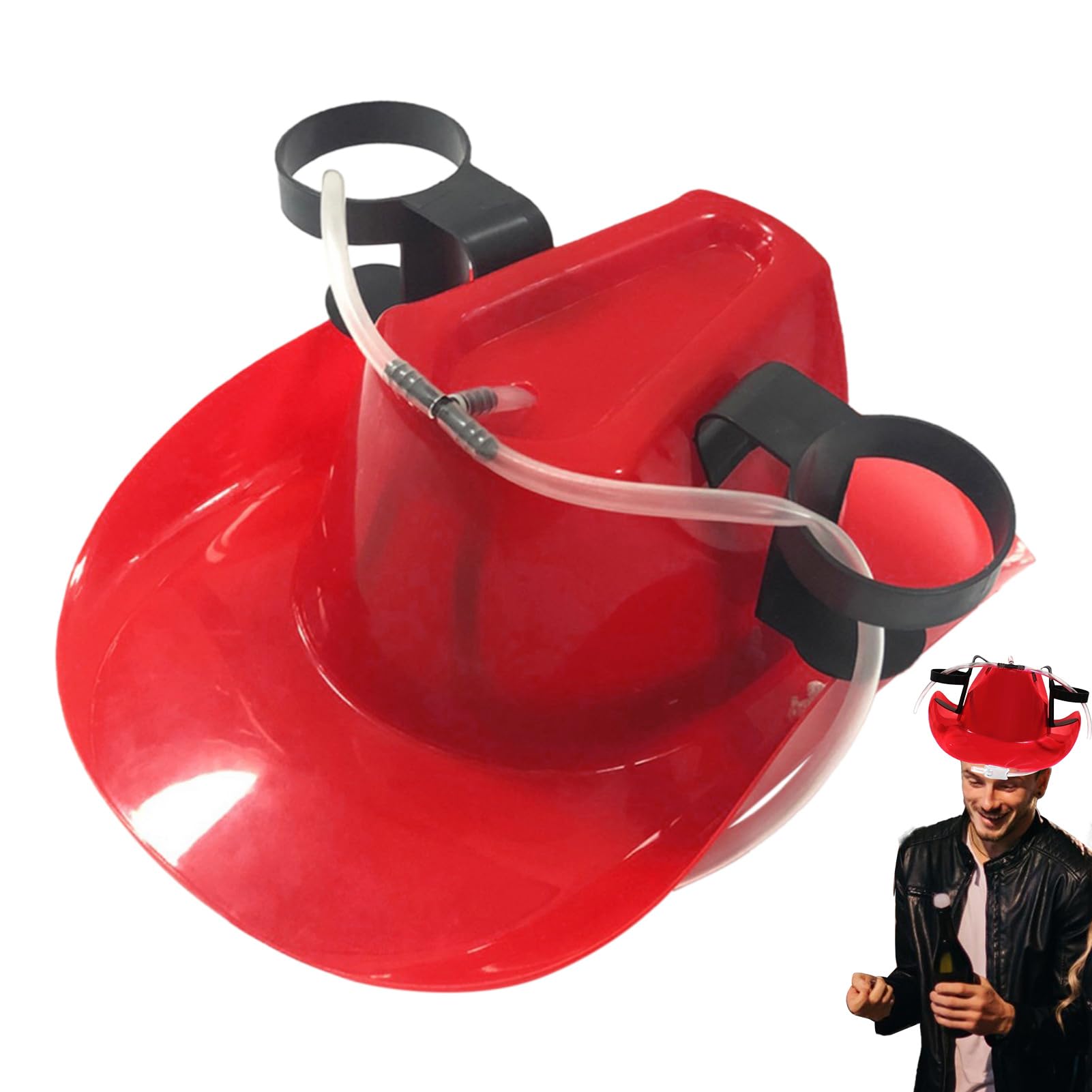 Amazon｜ストロー付きビールハット、ビールヘルメット、ストロー付き