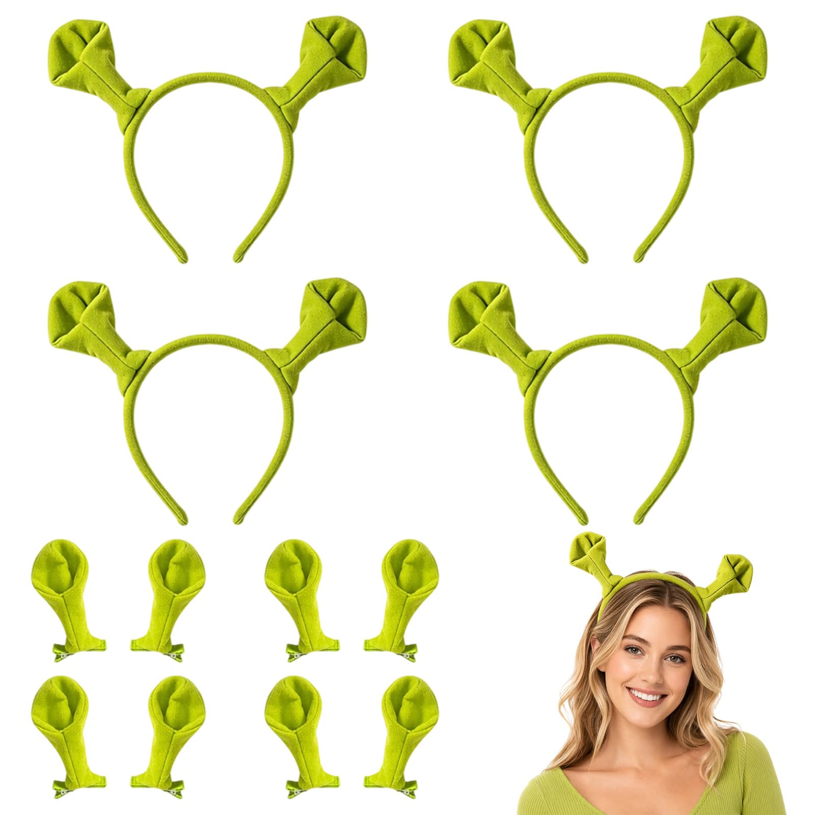 Zqisxze Green Headband Set, 12 Pcs Halloween Costume Accessories